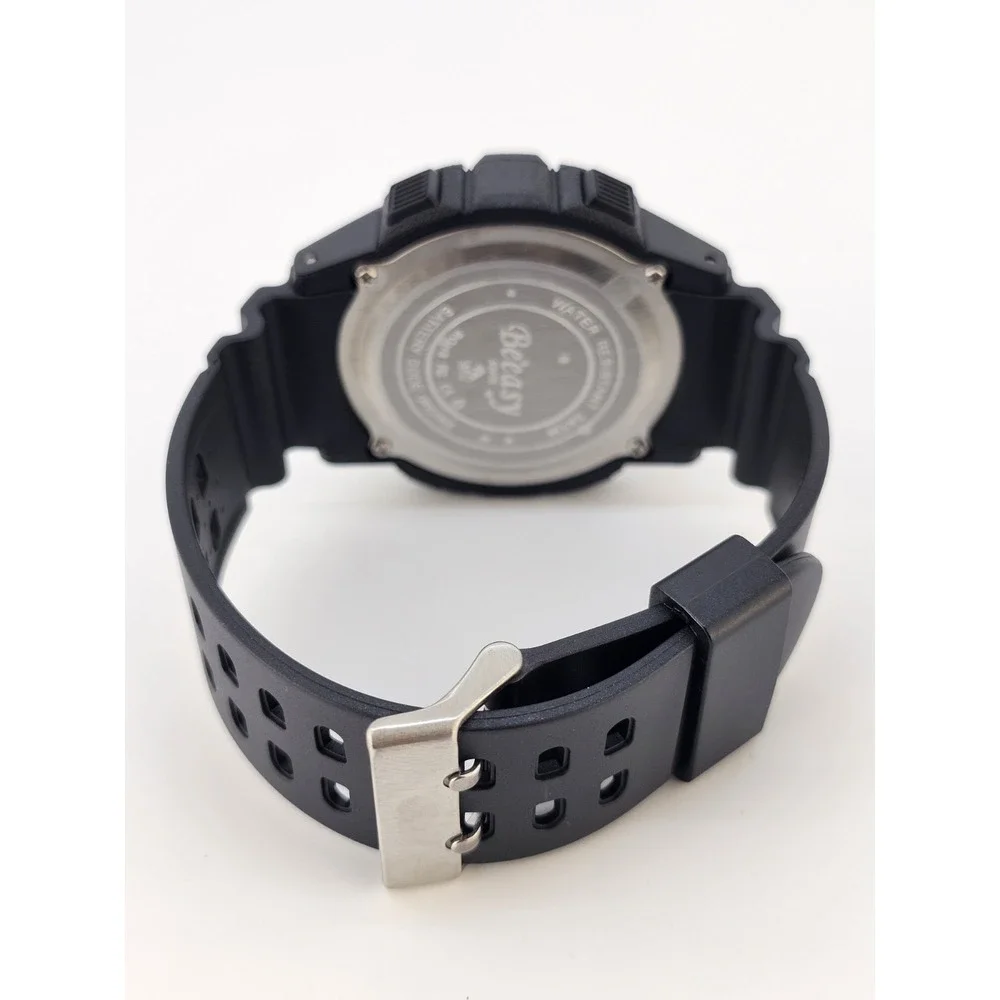 Beeasy Men's‎ Digital Sports Watch 49MM Black Plastic Bands Light Working